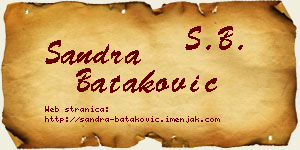 Sandra Bataković vizit kartica